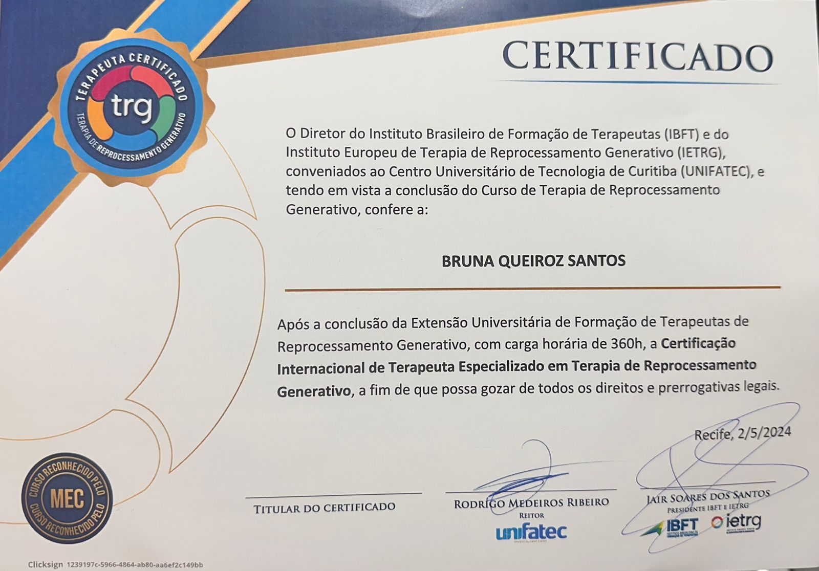 Terapeuta do Reprocessamento Generativo